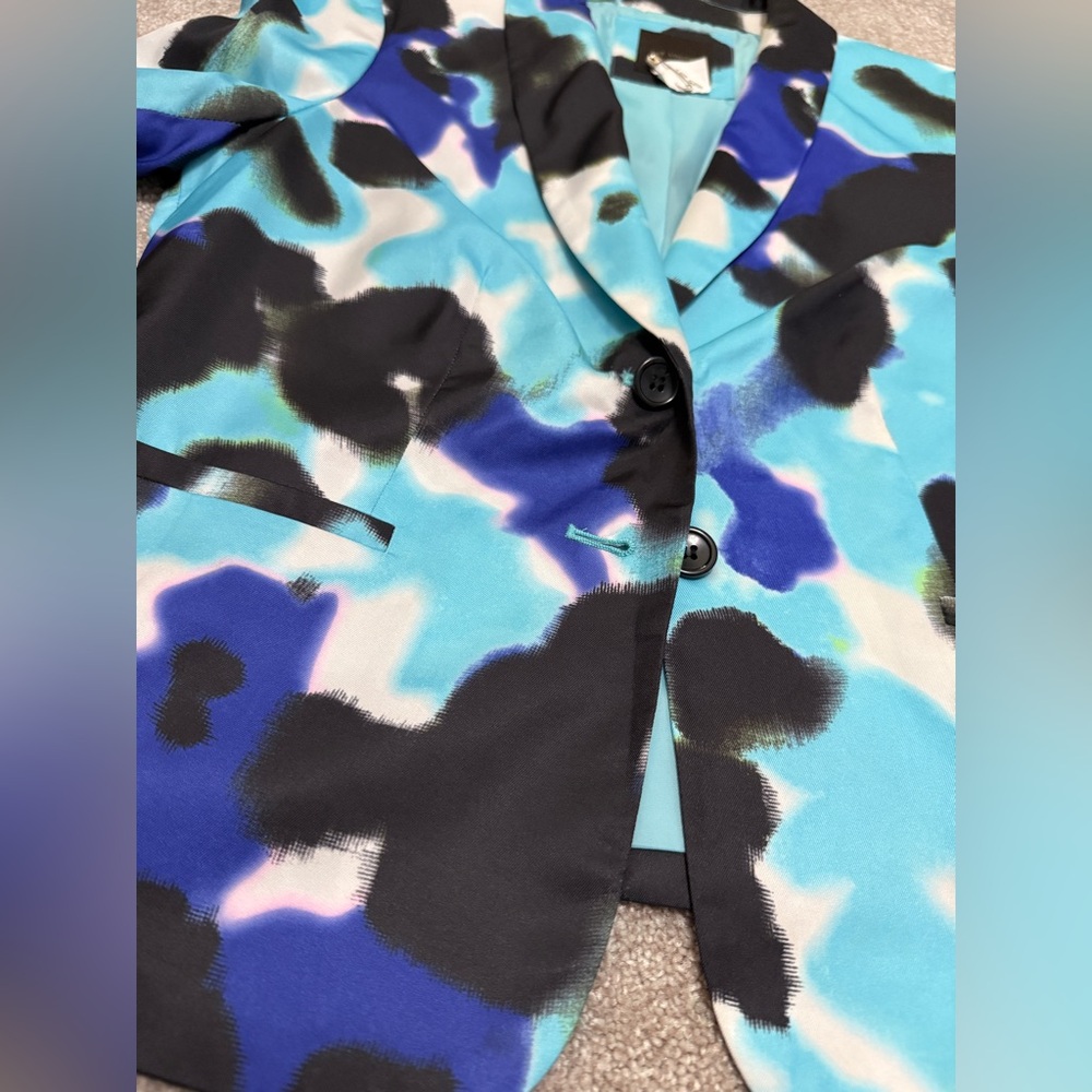 The Limited Blue and Black Abstract Patterned Blazer - size Medium - EUC - Picture 6 of 8